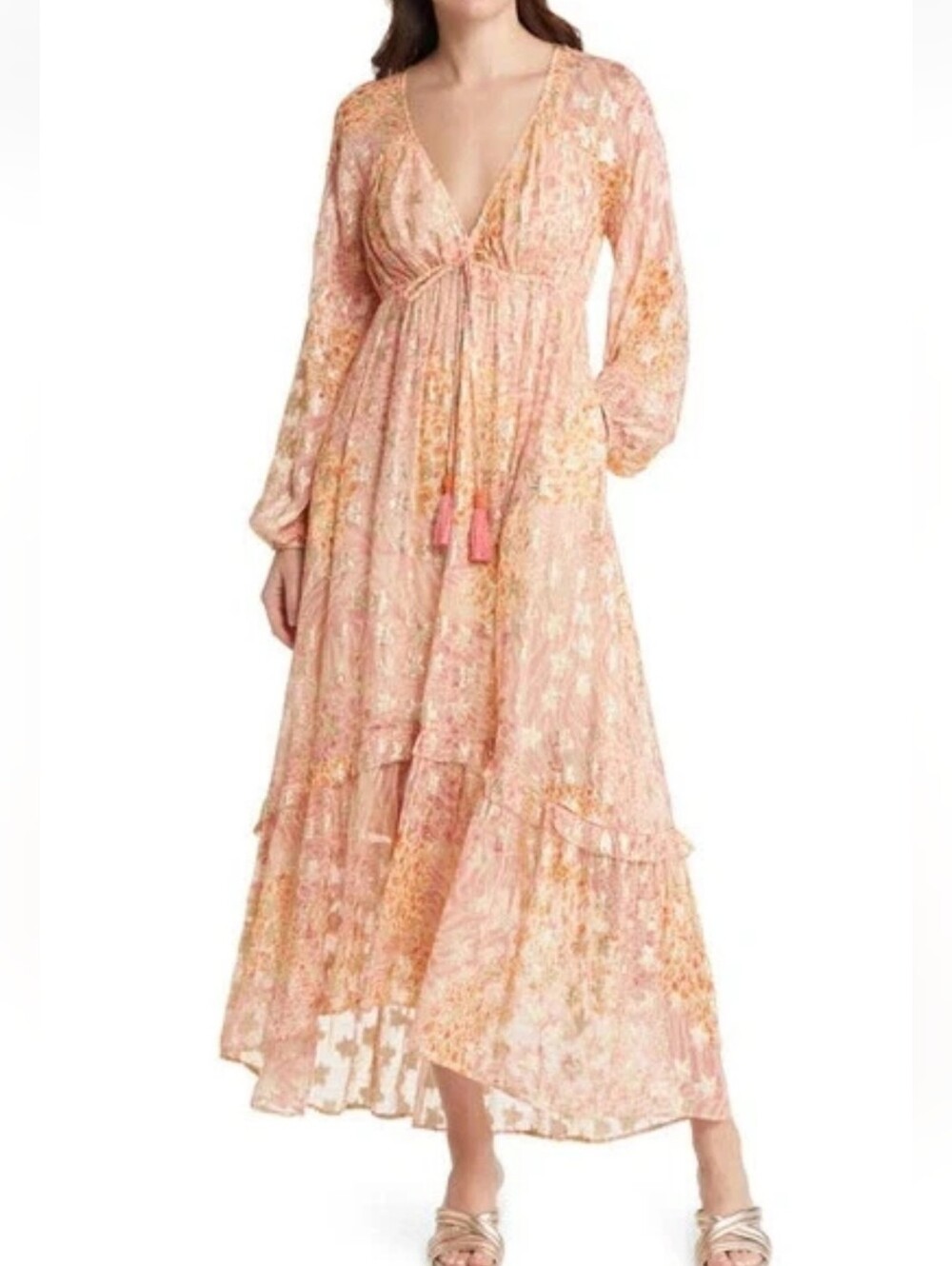 Ciebon Crissta Metallic Print Dress Size Large